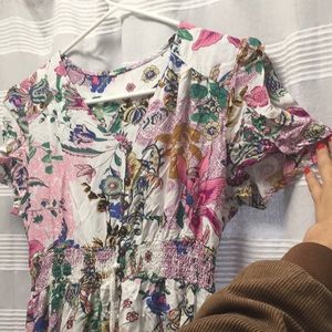 White Long Sleeved Summer Dress